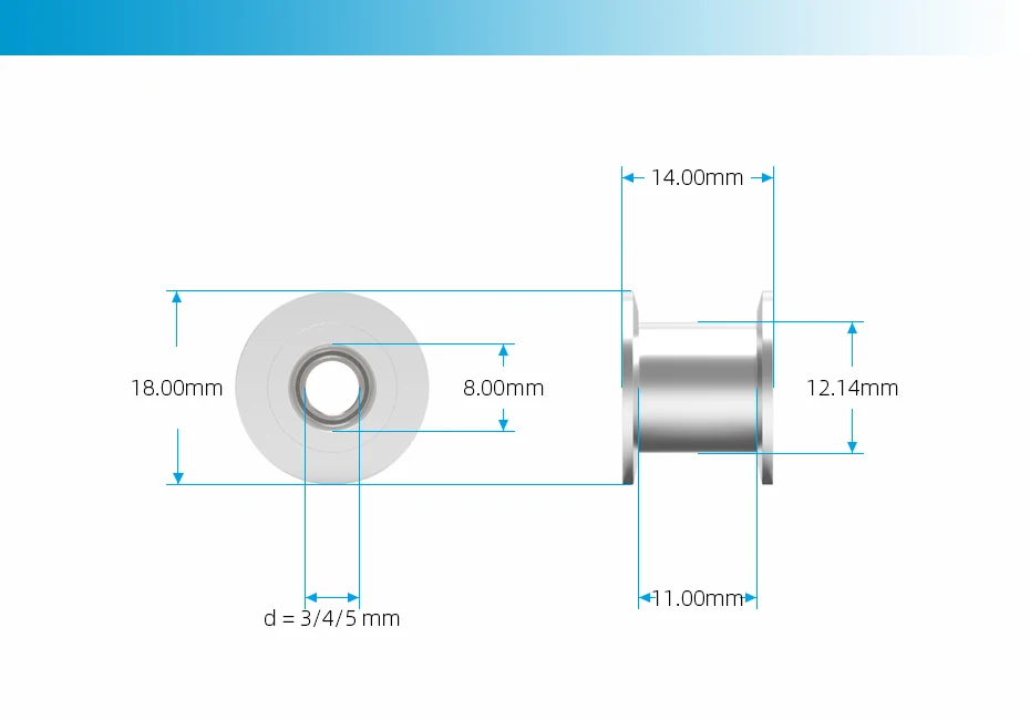 GT2 2GT 20 Teeth Synchronous Timing Idler Pulley Bore 3 4 5 6 8mm With Bearing For 6 10 15mm Belt 3D Printer Accessories