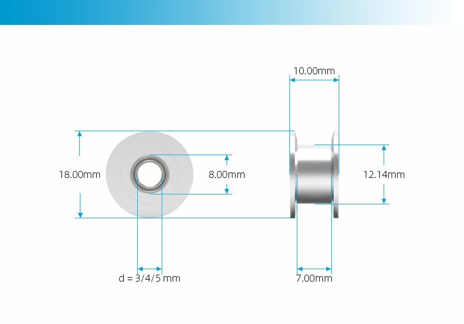GT2 2GT 20 Teeth Synchronous Timing Idler Pulley Bore 3 4 5 6 8mm With Bearing For 6 10 15mm Belt 3D Printer Accessories