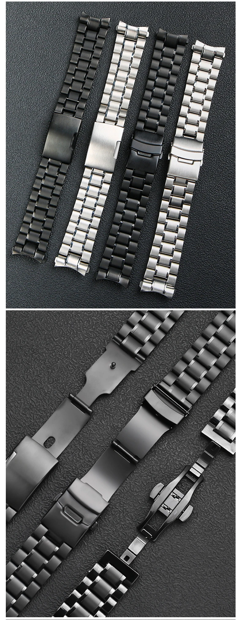 For Casio EFR-526/303/304/530/556/552 Men's BEM-506/501 Bracelet Wristband Stainless Steel Watchband Curved Strap 20 22 24mm
