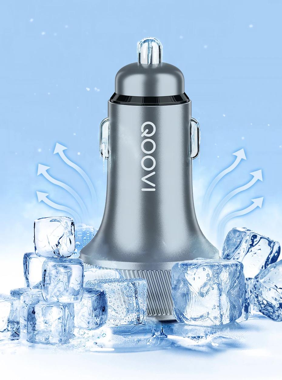 QOOVI 80W Car Charger PD USB Type C Dual Port USB Phone Charger Fast Charging For iPhone 13 Xiaomi Samsung iPad Laptops Tablets