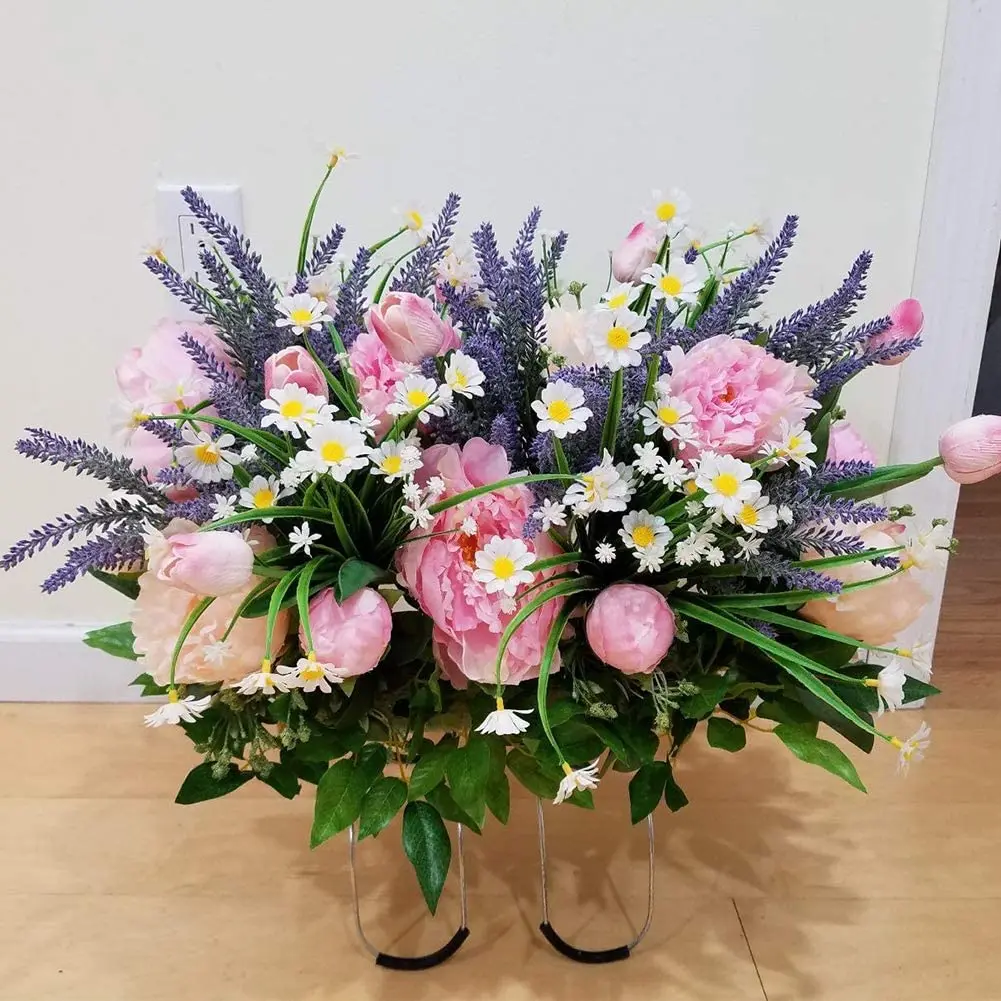 Artificial Daisies Flowers Outdoor UV Resistant Fake Foliage Plants Shrubs for Window Box Hanging Farmhouse Indoor Outside Decor