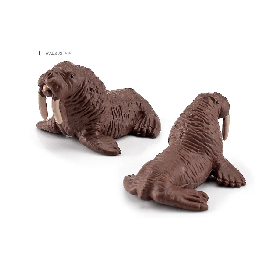 Realistic Polar Animals Model Figurines Toy Arctic Animal Figures Polar Bear Reindeer Seal Wolf Rabbit Arctic Fox Igloo 10PCS