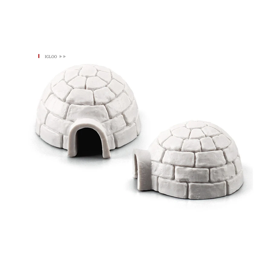 Realistic Polar Animals Model Figurines Toy Arctic Animal Figures Polar Bear Reindeer Seal Wolf Rabbit Arctic Fox Igloo 10PCS