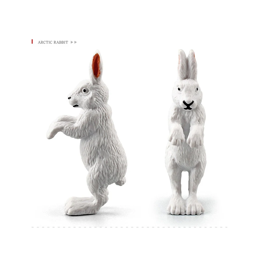 Realistic Polar Animals Model Figurines Toy Arctic Animal Figures Polar Bear Reindeer Seal Wolf Rabbit Arctic Fox Igloo 10PCS