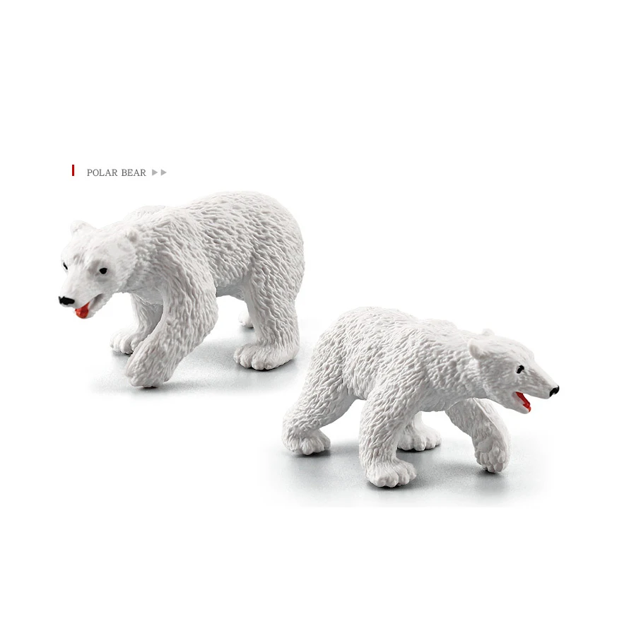 Realistic Polar Animals Model Figurines Toy Arctic Animal Figures Polar Bear Reindeer Seal Wolf Rabbit Arctic Fox Igloo 10PCS
