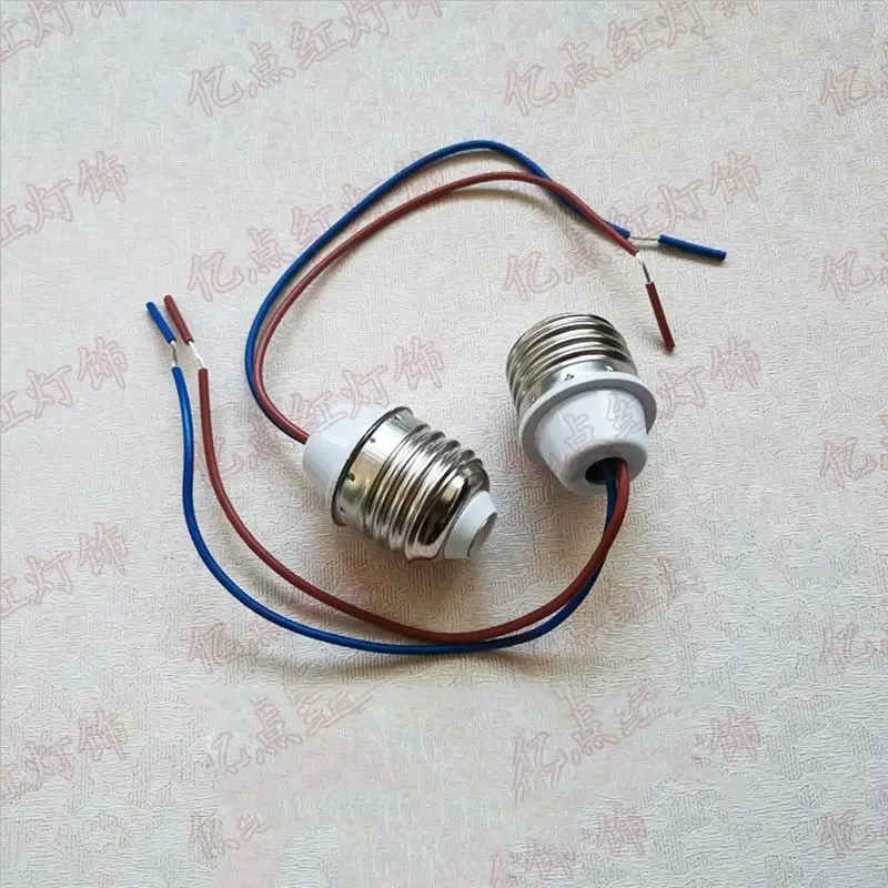 E14 E27 Lead Power Lamp Holder 220V E14 E27 Lamp Holder Screw with Wire Plastic LED Lampholder for Crystal Lighting Modification
