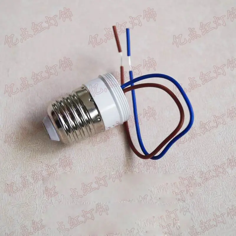 E14 E27 Lead Power Lamp Holder 220V E14 E27 Lamp Holder Screw with Wire Plastic LED Lampholder for Crystal Lighting Modification