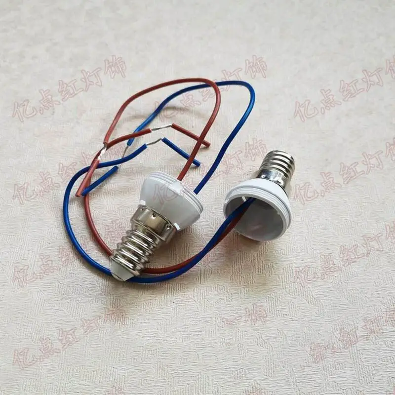 E14 E27 Lead Power Lamp Holder 220V E14 E27 Lamp Holder Screw with Wire Plastic LED Lampholder for Crystal Lighting Modification