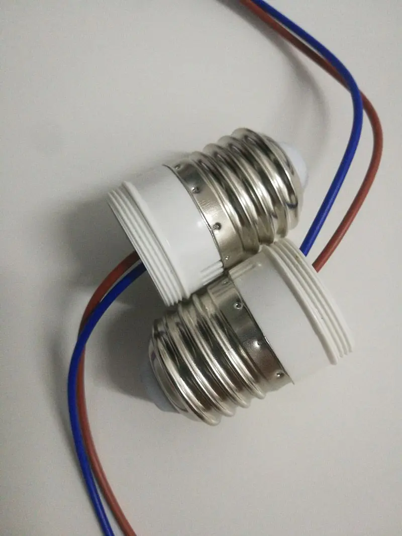 E14 E27 Lead Power Lamp Holder 220V E14 E27 Lamp Holder Screw with Wire Plastic LED Lampholder for Crystal Lighting Modification