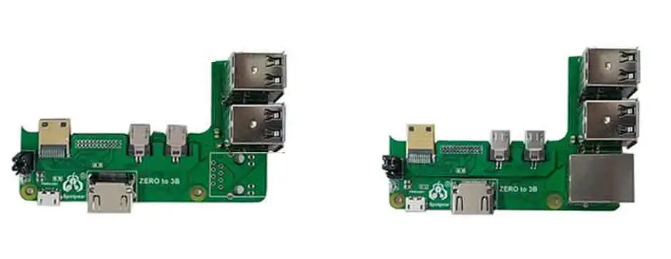 Raspberry Pi Zero 2w to 3B/4B interface adapter Zero to Pi3/Pi4 / Pi5 Expansion Board Zero Pi0 USB HUB RJ45 HAT