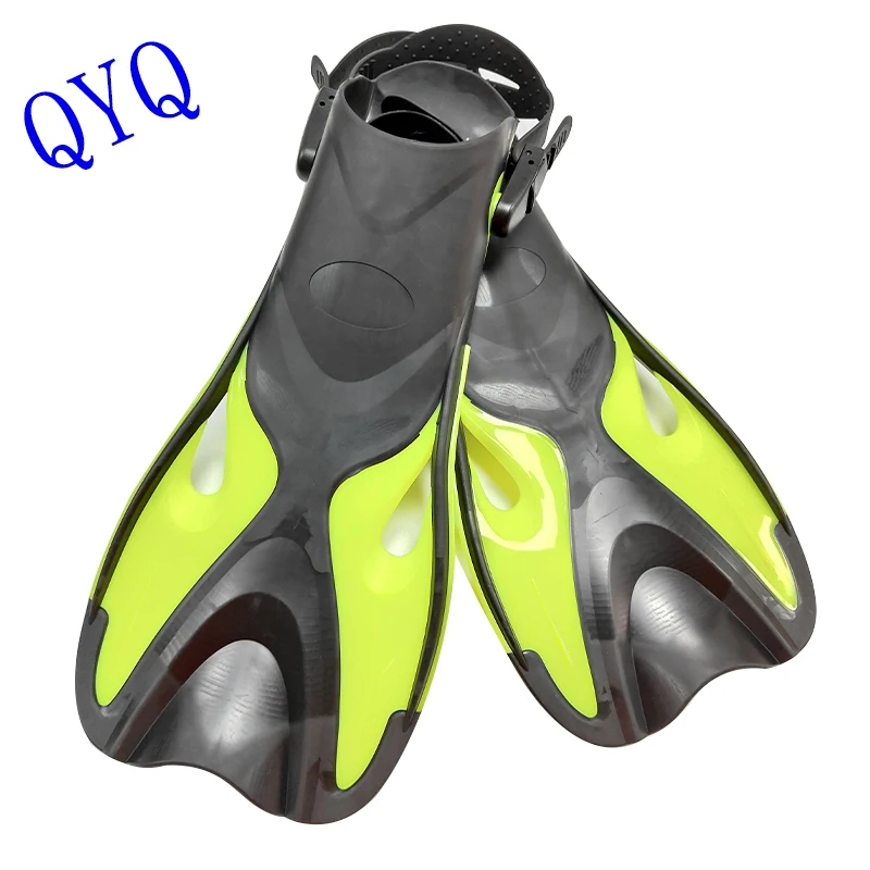 QYQ Frog Shoes Adult Fins with Adjustable Buckles Open Heels Designed for Snorkeling Scuba Diving