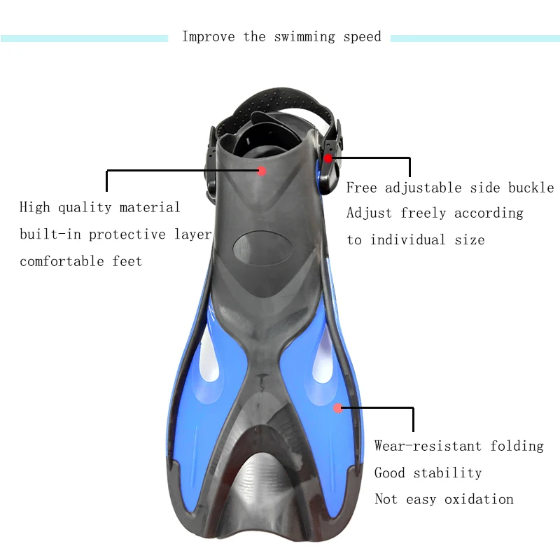 QYQ Frog Shoes Adult Fins with Adjustable Buckles Open Heels Designed for Snorkeling Scuba Diving