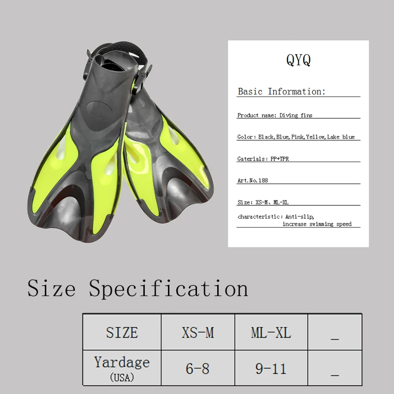 QYQ Frog Shoes Adult Fins with Adjustable Buckles Open Heels Designed for Snorkeling Scuba Diving