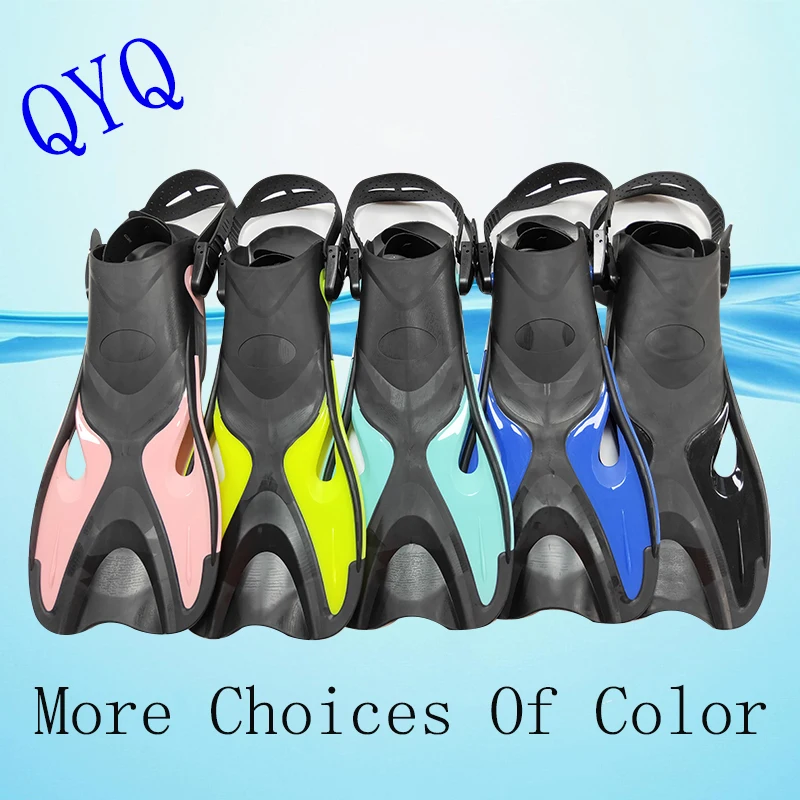 QYQ Frog Shoes Adult Fins with Adjustable Buckles Open Heels Designed for Snorkeling Scuba Diving