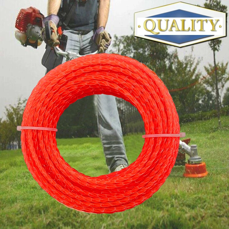 LUSQI 5m/10m/15m*2.4mm/2.7mm/3mm/3.5mm/4mm Grass Trimmer Line Nylon Spiral Brush Cutter Rope Lawn Mower Head Accessory