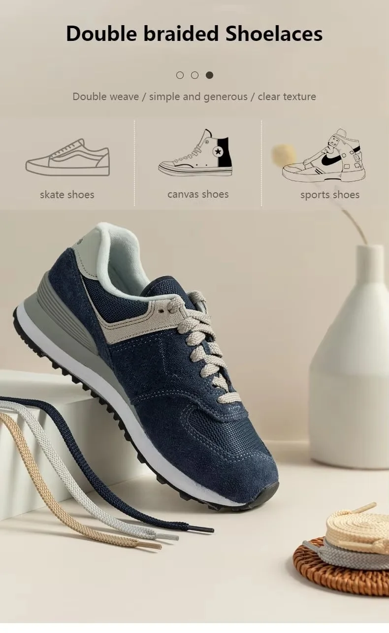 New Flat Classic Shoelaces for Sneakers Casual Shoe Laces White Black Sports Shoelace Shoes String Shoe Accessories 1 Pair