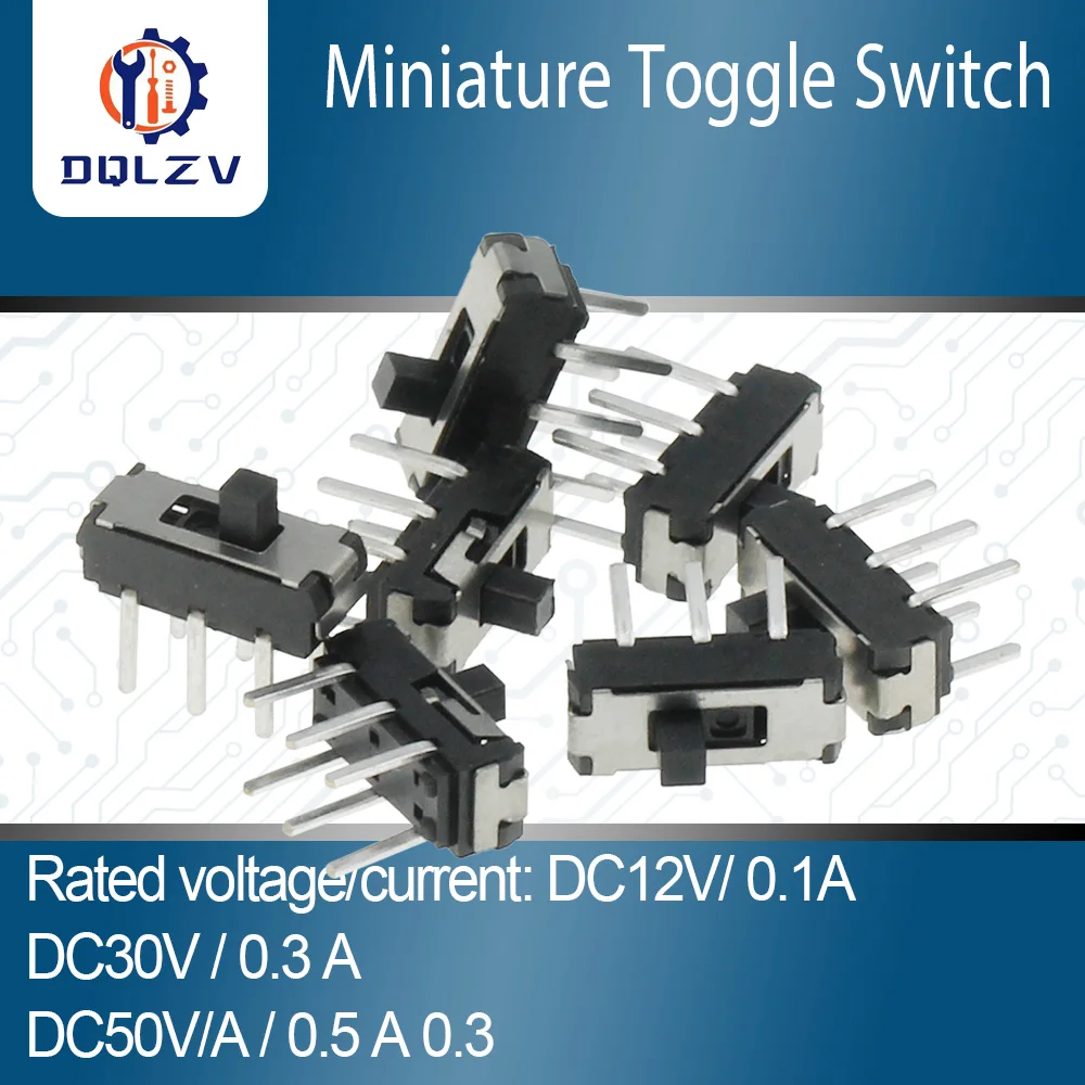 Toggle Switch DIP6 MSS22D18 Mini Miniature DIP Slide Switch 2P2T 6Pin Handle high 2mm