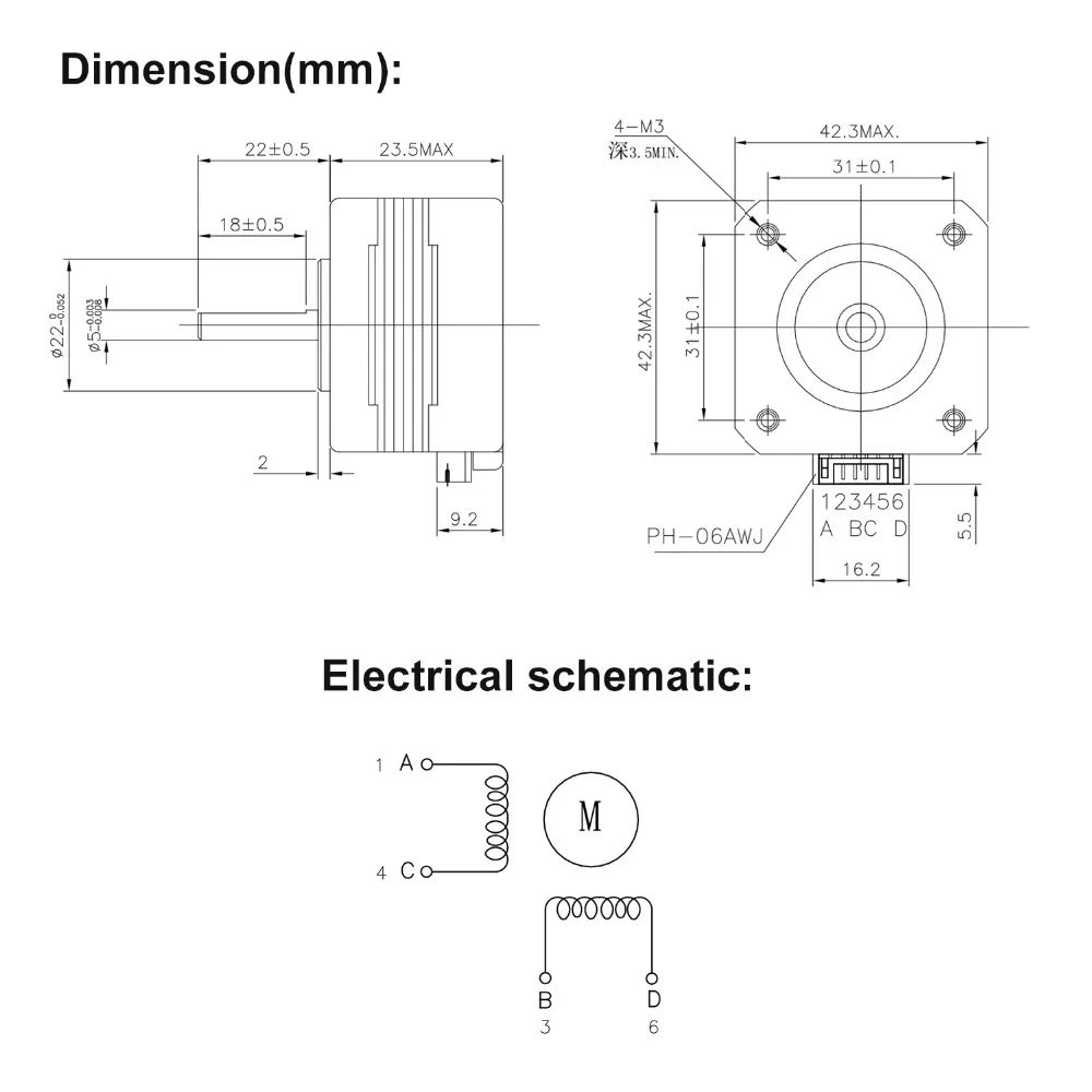 Nema17 17HS4023 For 3D Printer Extruder 4 Lead Nema 17 22mm 42 Stepper Motor 42*42*23mm 1.0A 12V 14N.cm CNC Laser Engraver Motor