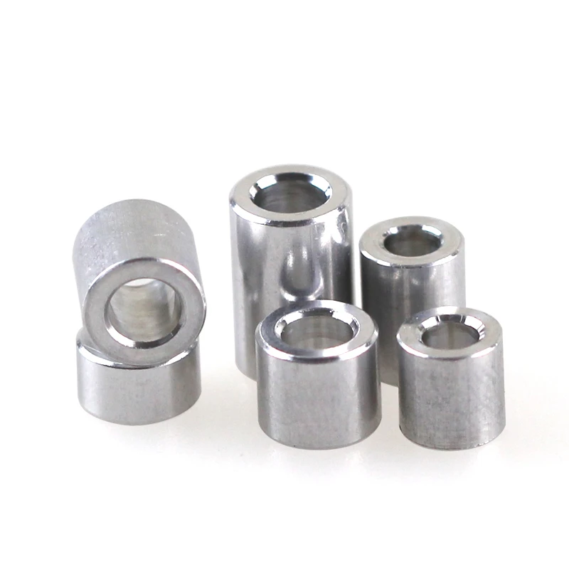 10/5pcs M3 M4 M5 M6 M8 M10 Aluminum Flat Washer Aluminum Bushing Gasket Spacer Non-threaded Standoffs Length 2mm to 30mm