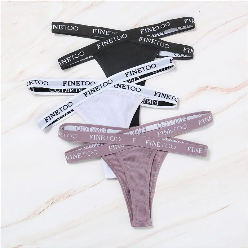Sexy Mesh G-string Panties Women FINETOO Letter Cross Female Underpants Thongs Pantys Underwear Women Intimates M-XL