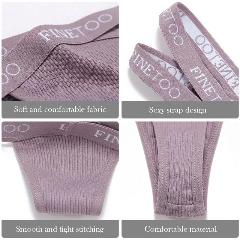 Sexy Mesh G-string Panties Women FINETOO Letter Cross Female Underpants Thongs Pantys Underwear Women Intimates M-XL