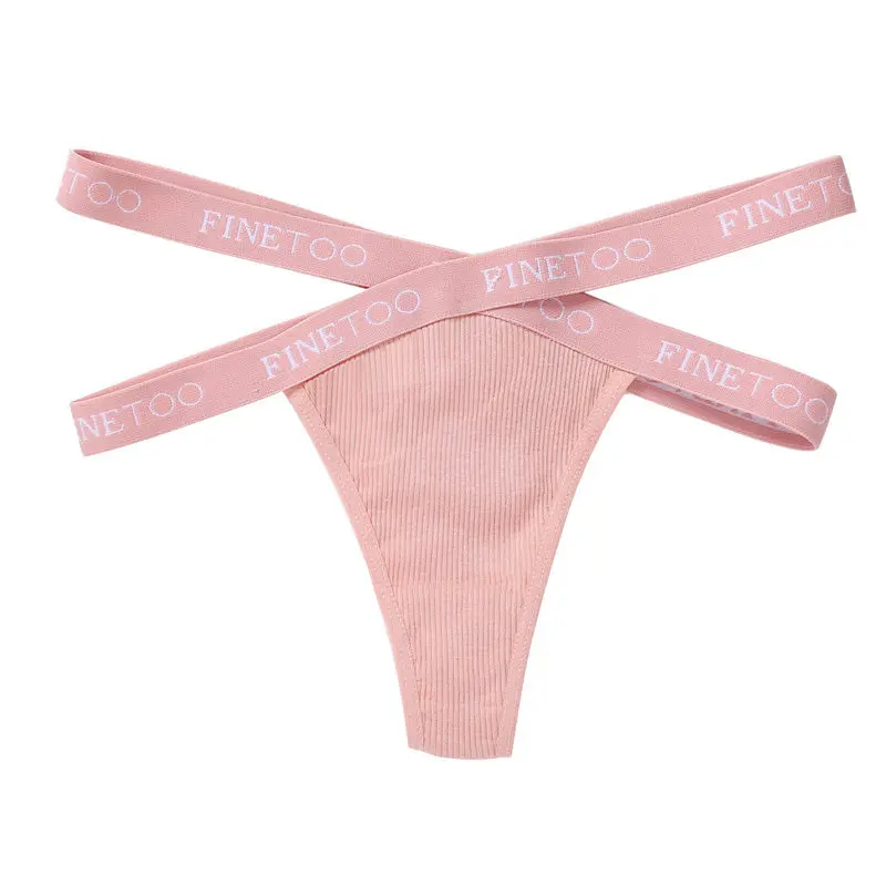 Sexy Mesh G-string Panties Women FINETOO Letter Cross Female Underpants Thongs Pantys Underwear Women Intimates M-XL