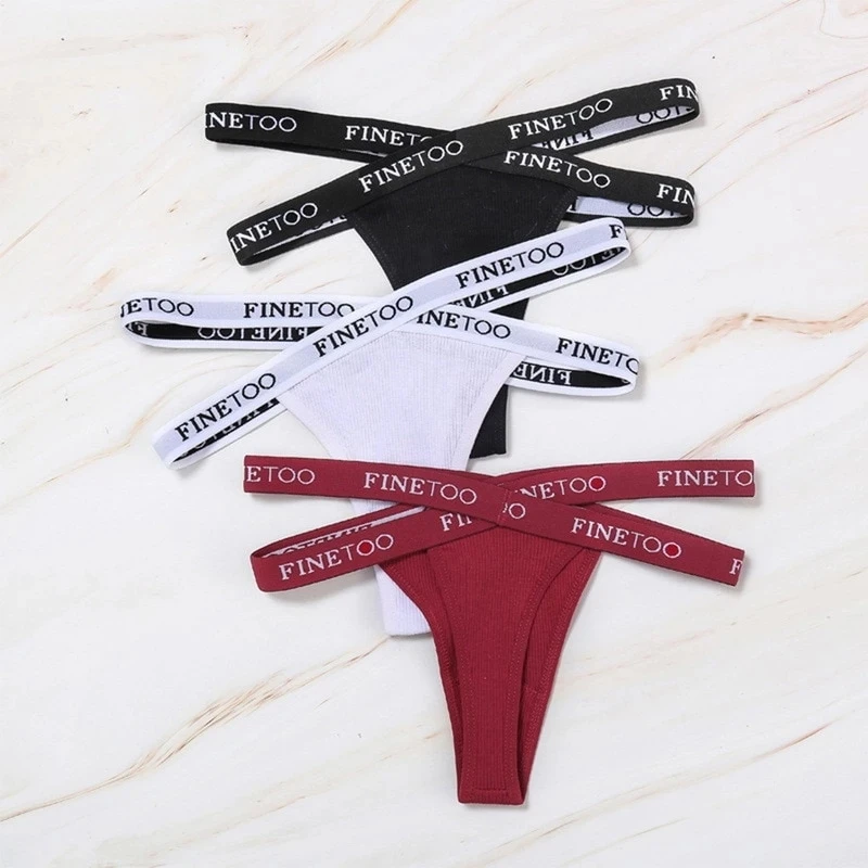 Sexy Mesh G-string Panties Women FINETOO Letter Cross Female Underpants Thongs Pantys Underwear Women Intimates M-XL
