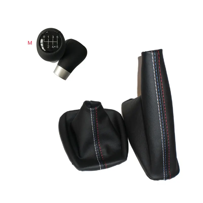 5 6 Speed Manual MT Gear Shift Knob With Real Leather Handbrake Gaiter Shift Boot For BMW 3 Series E36 E46 M3
