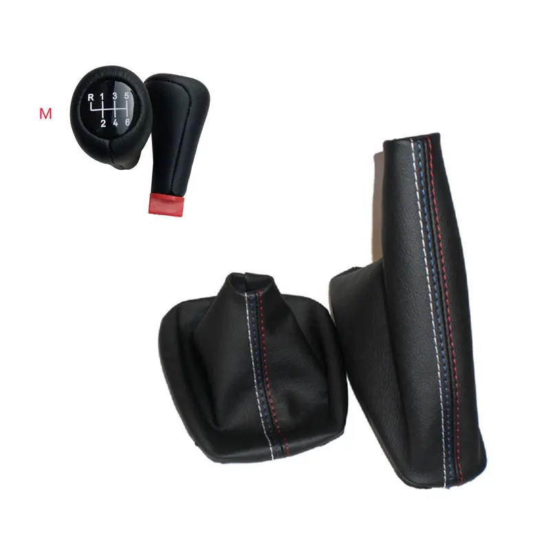 5 6 Speed Manual MT Gear Shift Knob With Real Leather Handbrake Gaiter Shift Boot For BMW 3 Series E36 E46 M3
