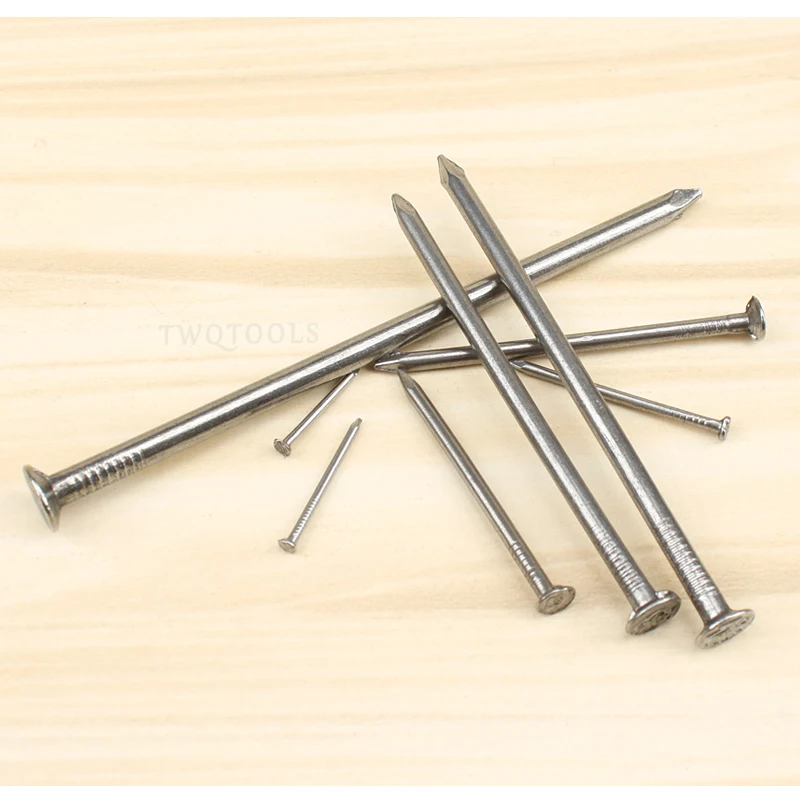 5-500PCS Wood Nails Flat Round Head Carbon Steel Decorative Furniture Hardware Wire Nail 16mm-100mm Length