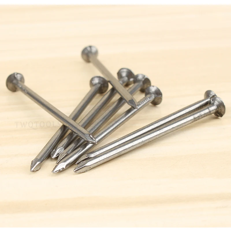 5-500PCS Wood Nails Flat Round Head Carbon Steel Decorative Furniture Hardware Wire Nail 16mm-100mm Length