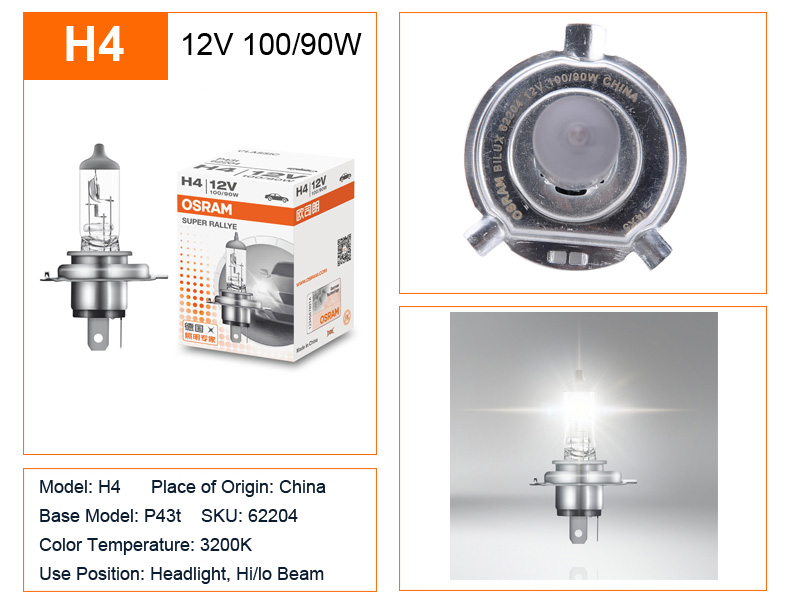 OSRAM Original H1 H4 H3 H7 12V 55W 65W 100W Yellow Light Standard Lamp 3200K Headlight Fog Lamp Car Halogen Bulb OEM Quality 1X