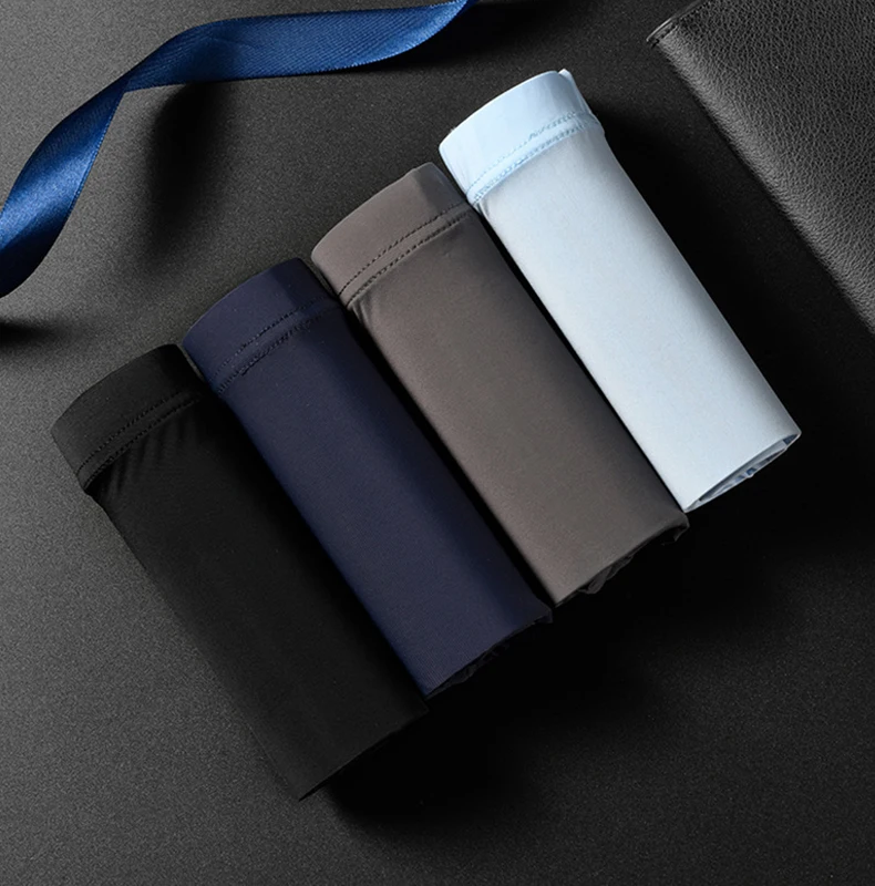 2Pcs Men Panties Mens Ice Silk Boxers Seamless Sexy Underwear Man Ultra-thin Breathable Boxer Shorts Male Underpants Boxershorts