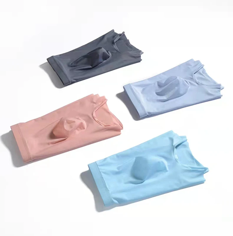 2Pcs Men Panties Mens Ice Silk Boxers Seamless Sexy Underwear Man Ultra-thin Breathable Boxer Shorts Male Underpants Boxershorts