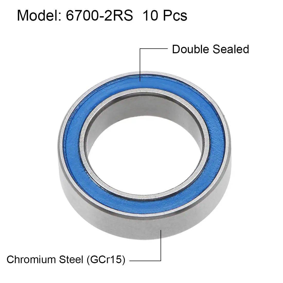 10/100PCS 6700ZZ 6700 2RS RS 6700-2RS High quality 10x15X4 mm Miniature Rubber seal Deep Groove Ball Bearing ABEC-5