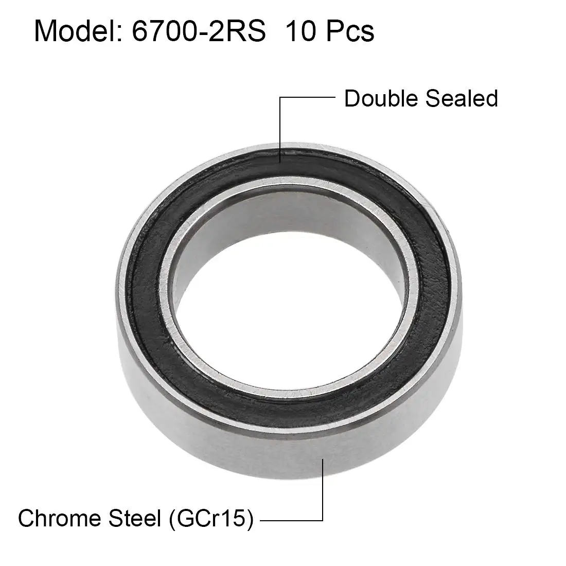 10/100PCS 6700ZZ 6700 2RS RS 6700-2RS High quality 10x15X4 mm Miniature Rubber seal Deep Groove Ball Bearing ABEC-5