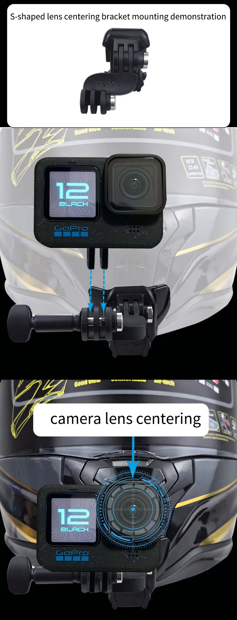 TUYU For SHOEI Hornet ADV GT Air 2 X15 X14 Z8 Z7 Customized CNC Aluminium Helmet Chin Mount for GoPro Insta360 DJI Accessories