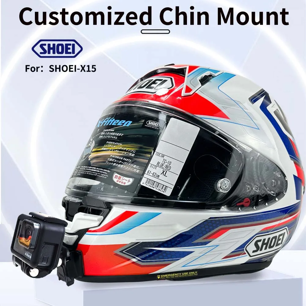 TUYU For SHOEI Hornet ADV GT Air 2 X15 X14 Z8 Z7 Customized CNC Aluminium Helmet Chin Mount for GoPro Insta360 DJI Accessories