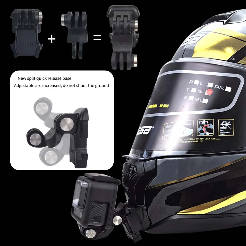 TUYU For SHOEI Hornet ADV GT Air 2 X15 X14 Z8 Z7 Customized CNC Aluminium Helmet Chin Mount for GoPro Insta360 DJI Accessories