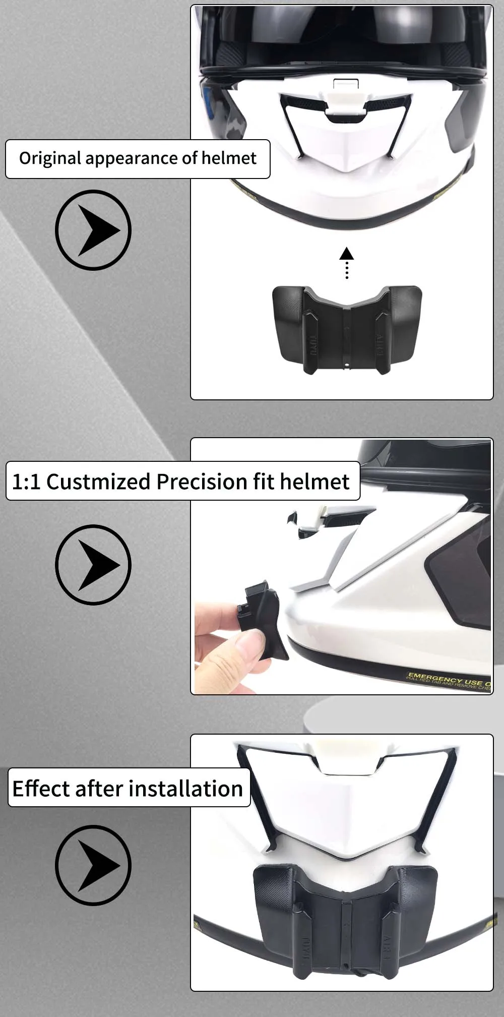 TUYU For SHOEI Hornet ADV GT Air 2 X15 X14 Z8 Z7 Customized CNC Aluminium Helmet Chin Mount for GoPro Insta360 DJI Accessories
