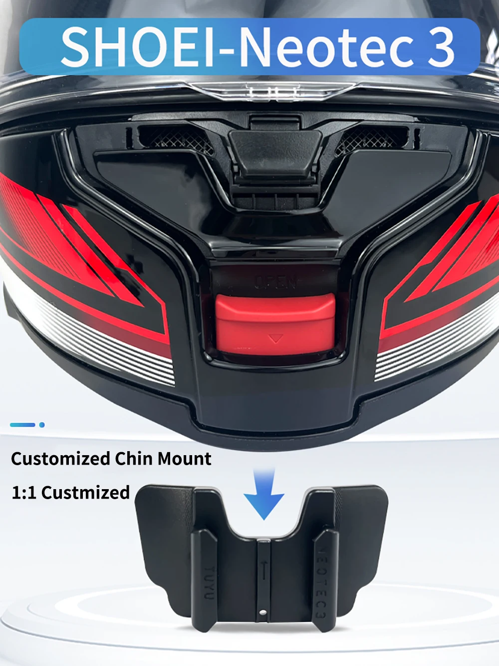 TUYU For SHOEI Hornet ADV GT Air 2 X15 X14 Z8 Z7 Customized CNC Aluminium Helmet Chin Mount for GoPro Insta360 DJI Accessories