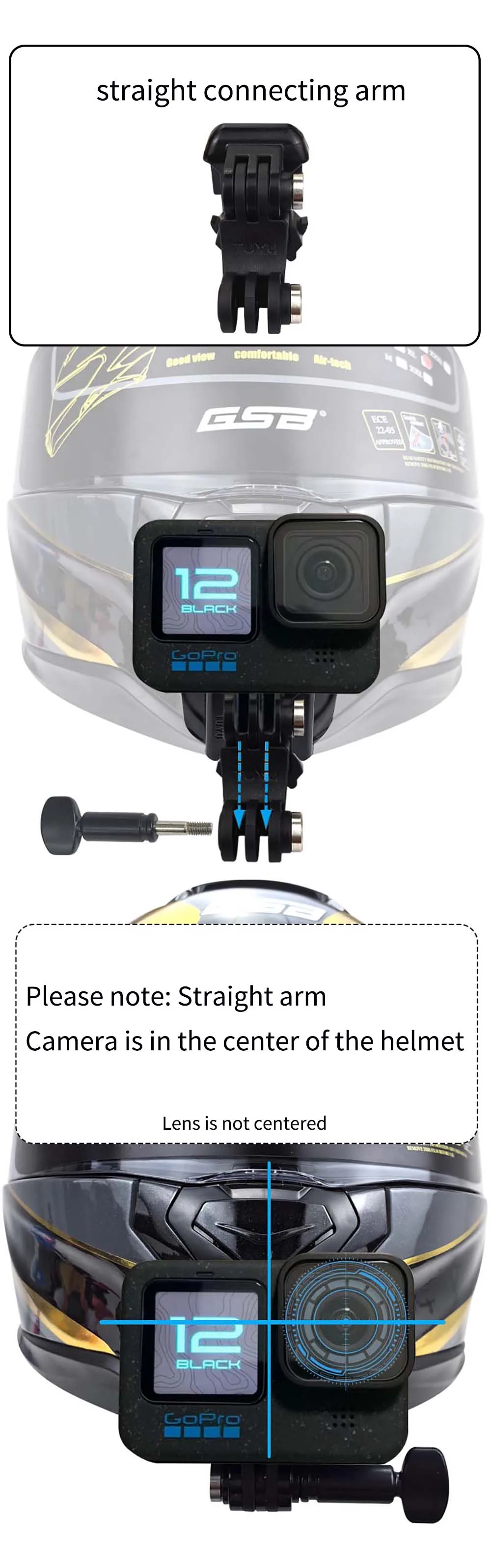 TUYU For SHOEI Hornet ADV GT Air 2 X15 X14 Z8 Z7 Customized CNC Aluminium Helmet Chin Mount for GoPro Insta360 DJI Accessories