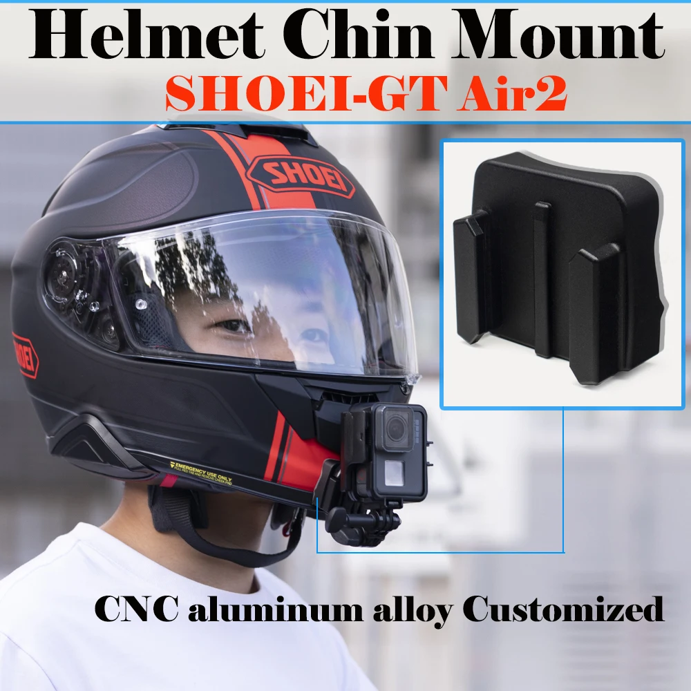 TUYU For SHOEI Hornet ADV GT Air 2 X15 X14 Z8 Z7 Customized CNC Aluminium Helmet Chin Mount for GoPro Insta360 DJI Accessories
