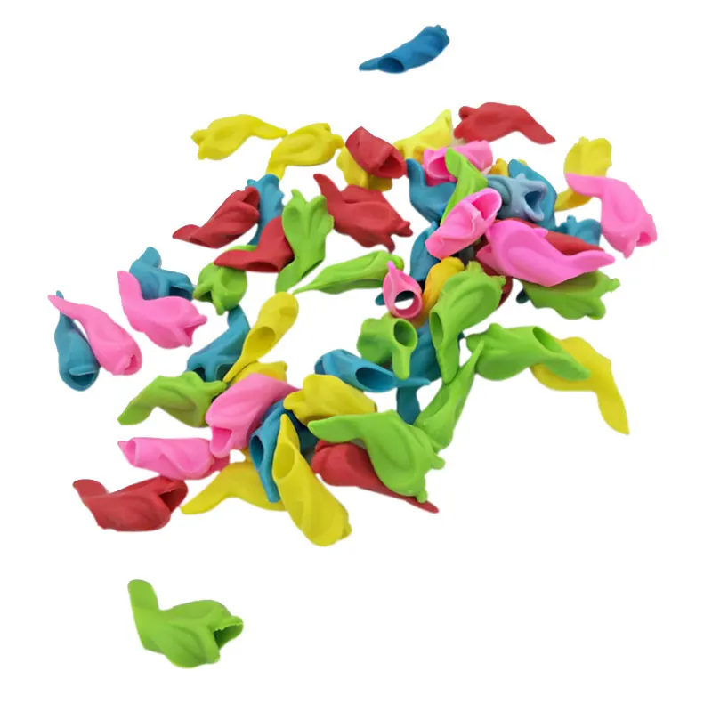Umitive 10pcs Silicone Fish Holding Pen Environmental Protection Children Students Pencil Aid Grip Set Posture Correction Tool