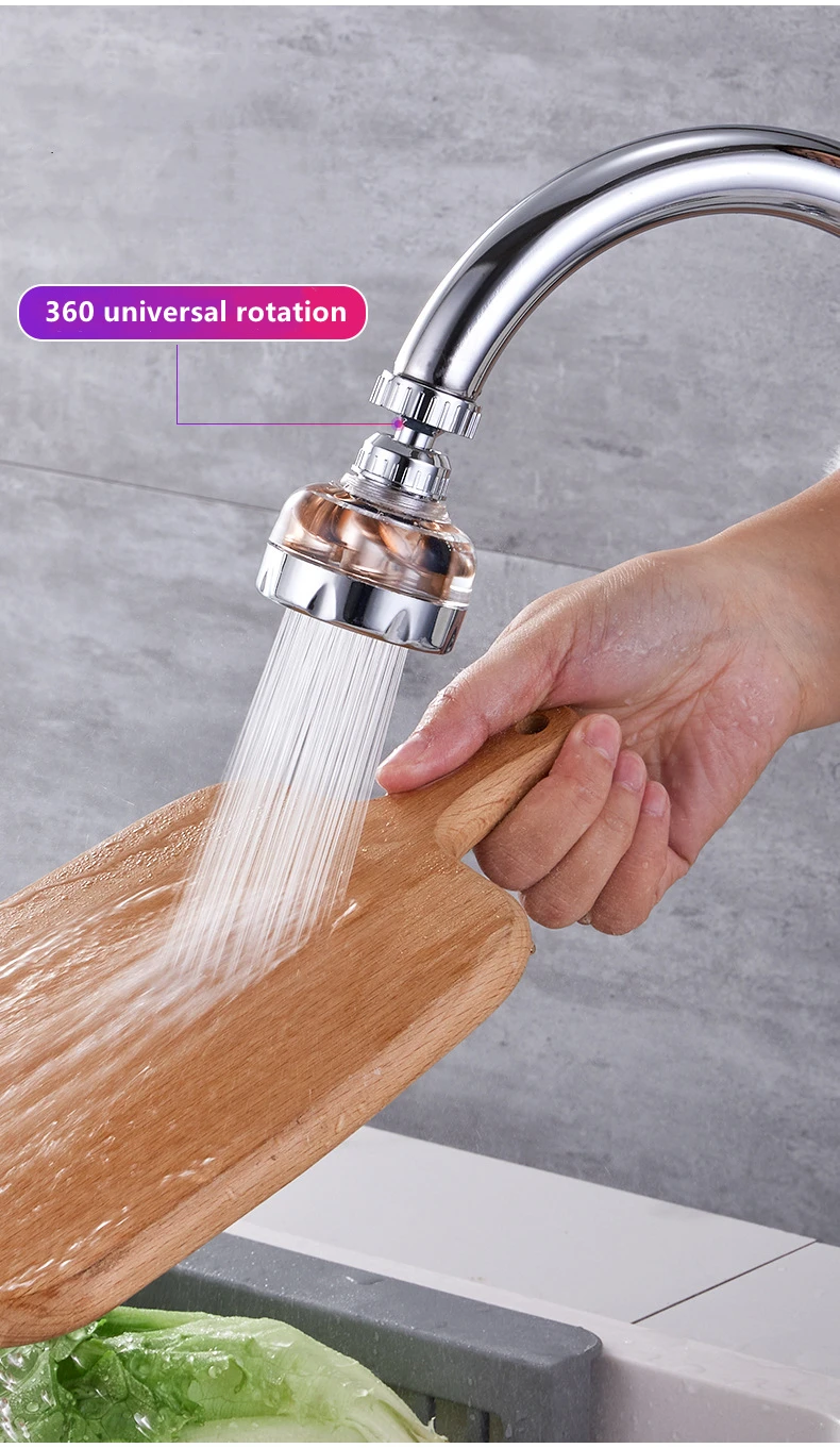 Kitchen Faucet Nozzle Adapter Bent Water Saving Tap Aerator Rotatable 360 Diffuser Swivel Head Bath Faucet Shower Bubbler
