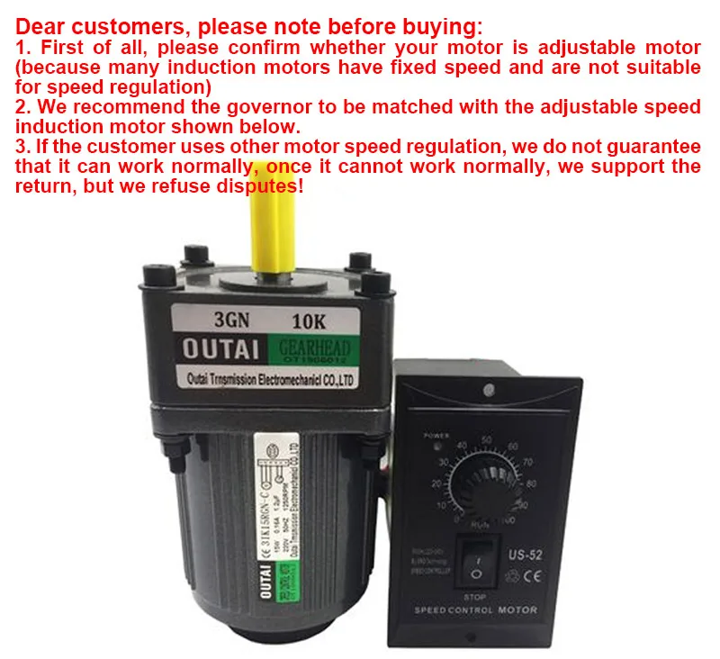 US-52 400W AC 220V 50/60Hz AC Speed Controller Forword Backword AC Motor Regulator Control