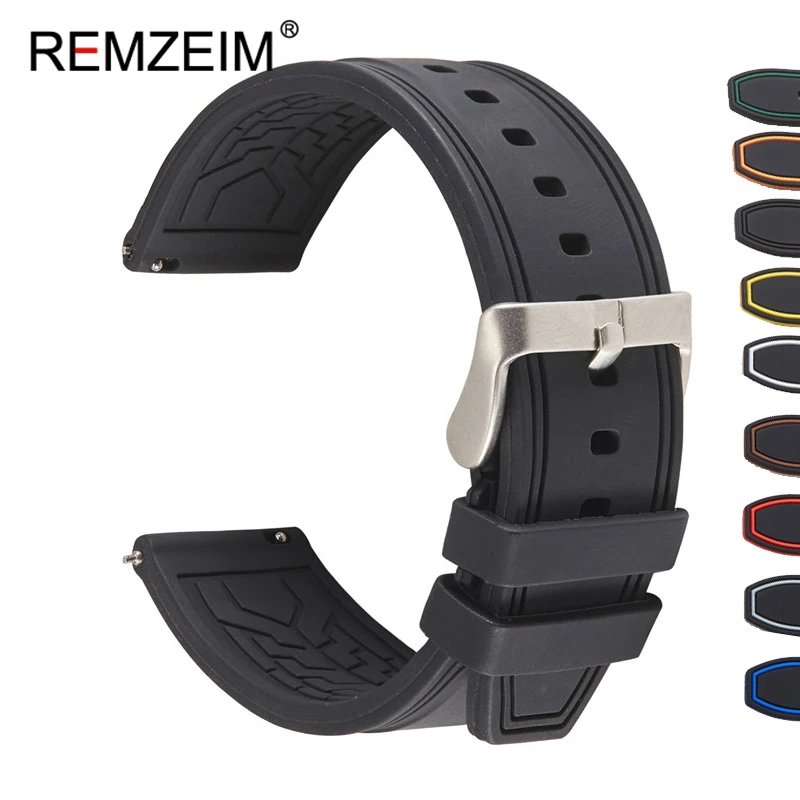 Premium Silicone Watch Band Quick Release Rubber Watch Strap 20mm 22mm 24mm Watch Strap Watch Replacement Watchband Green
