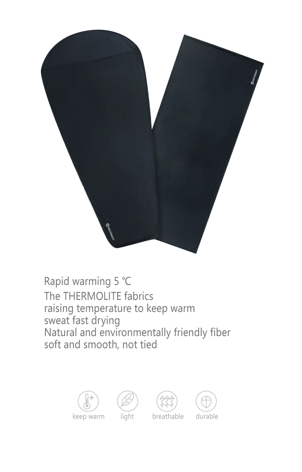 AEGISMAX Thermolite Liner Sleeping Bag Accessories Ultralight Outdoor Camping Equipment Thermal Warming Sleeping Bag Liner