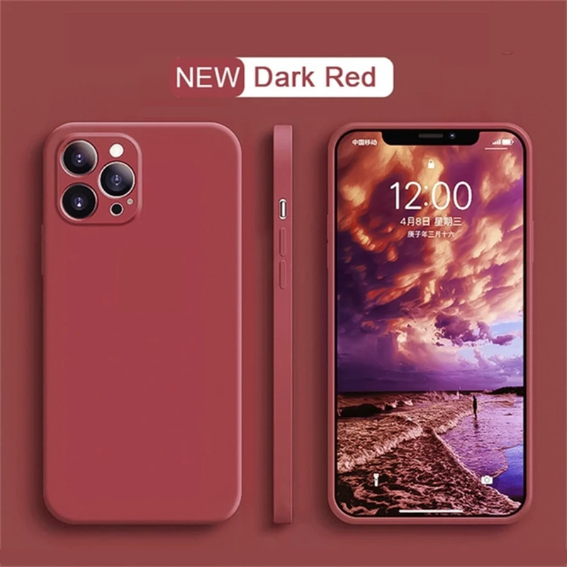 Original Liquid Silicone Case For iPhone 15 14 13 12 11 Pro Max Mini X XR XS 7 8 Plus SE 2020 Shockproof Soft Phone Case Etui