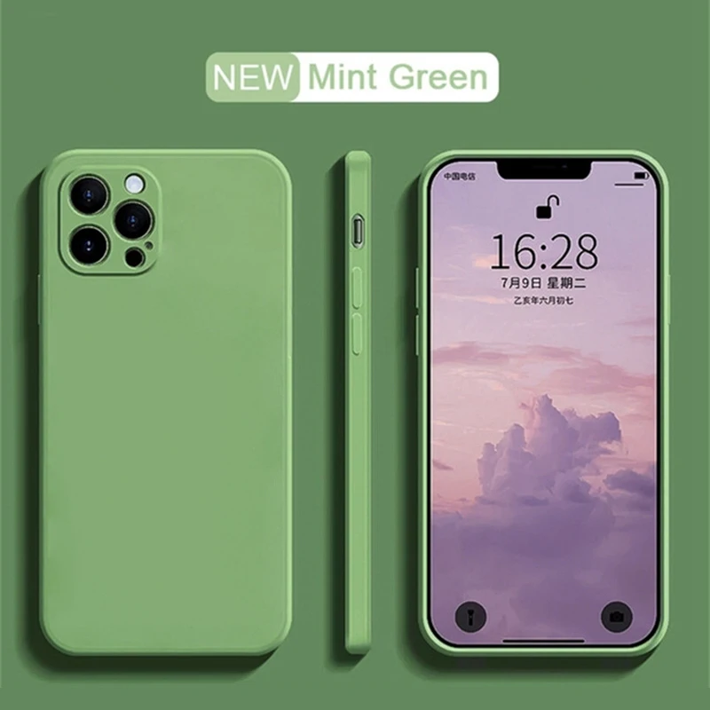 Original Liquid Silicone Case For iPhone 15 14 13 12 11 Pro Max Mini X XR XS 7 8 Plus SE 2020 Shockproof Soft Phone Case Etui